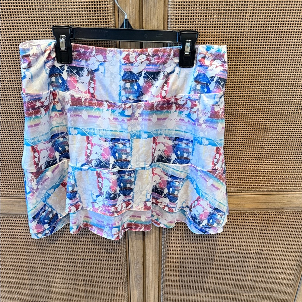 Denise Cromwell athlesiure skirt with built in shorts for comfort.